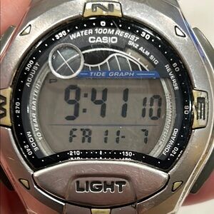 Casio Dual Time Alarm Tide Graph Digital W-753D-1AV W753D-1AV Men's Watch